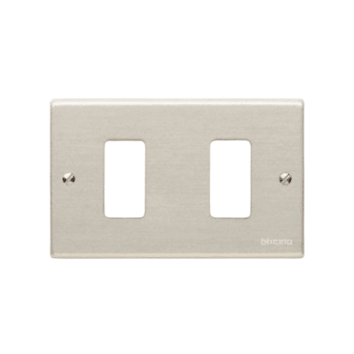 Placa Tapa Aluminio 2 Modulos Magic 503/2 - Bticino - Imagen Principal