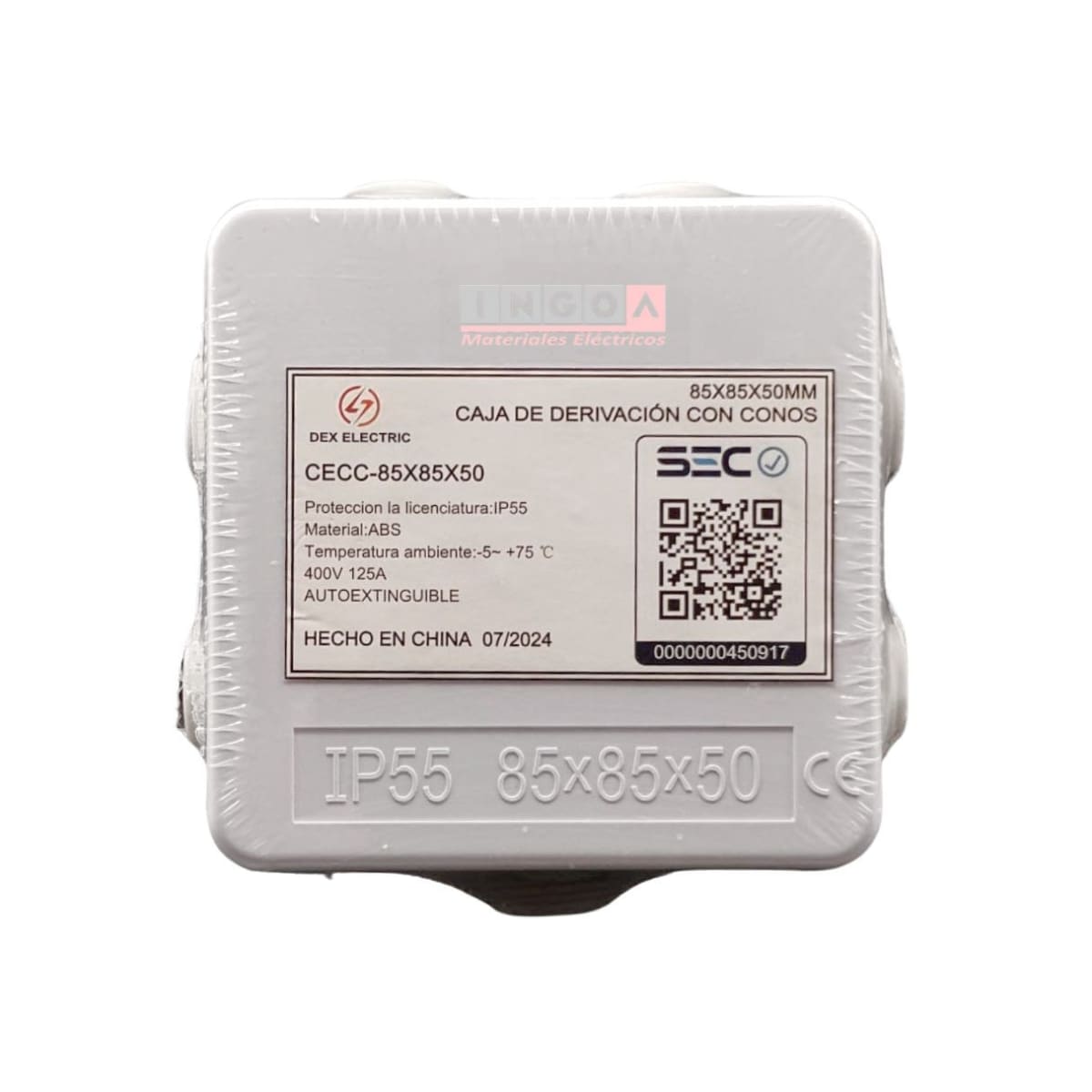 Caja Estanca 85X85X50MM IP55 C/Conos y Cierre a Presion4