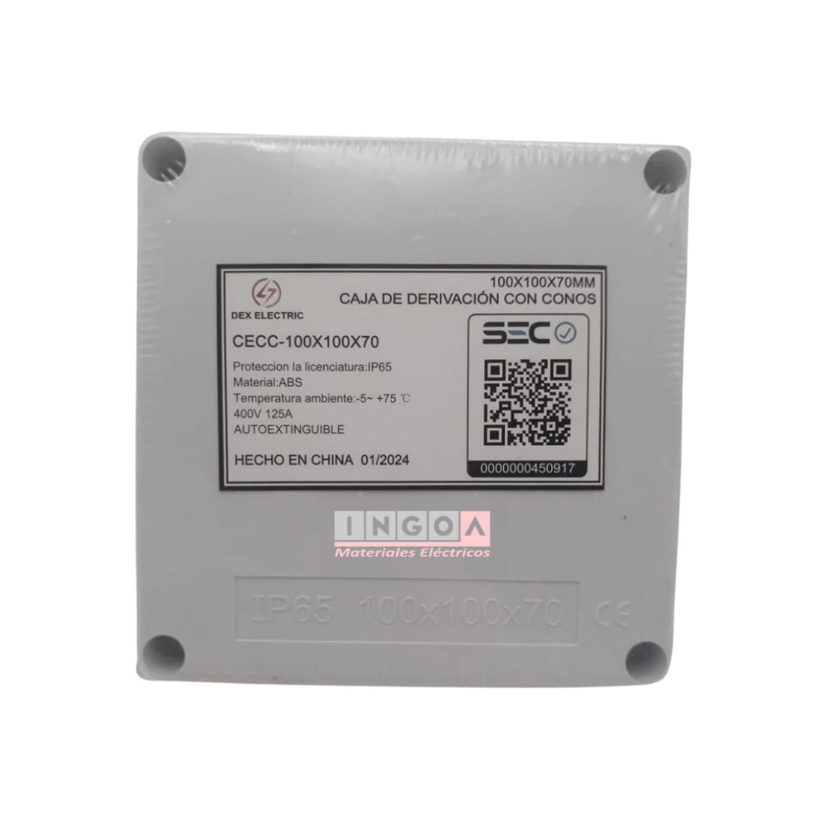 Caja Estanca 100X100X70MM IP65 C/Conos y Cierre C/Tornillos - Vista 8