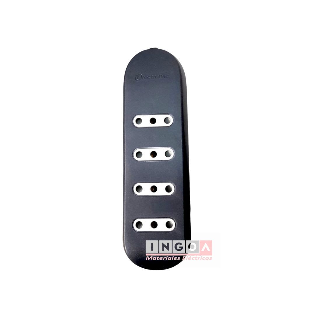 Alargador Electrico Negro Tipo Zapatilla 10A 2200W 4 Tomas 3 Mts2