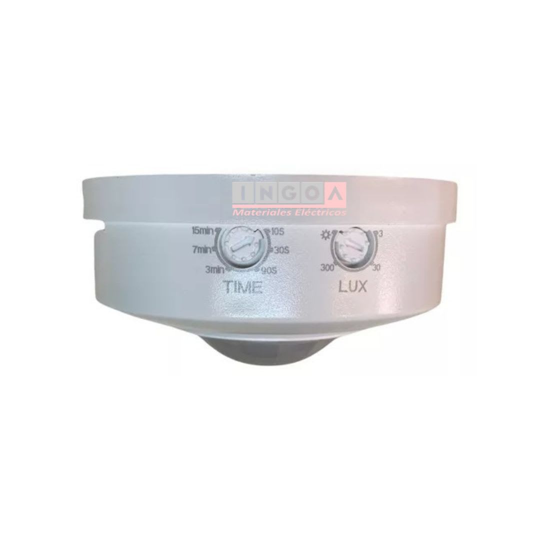 Sensor de Movimiento 360° Sobrepuesto Infrarrojo 10seg-15min IP204