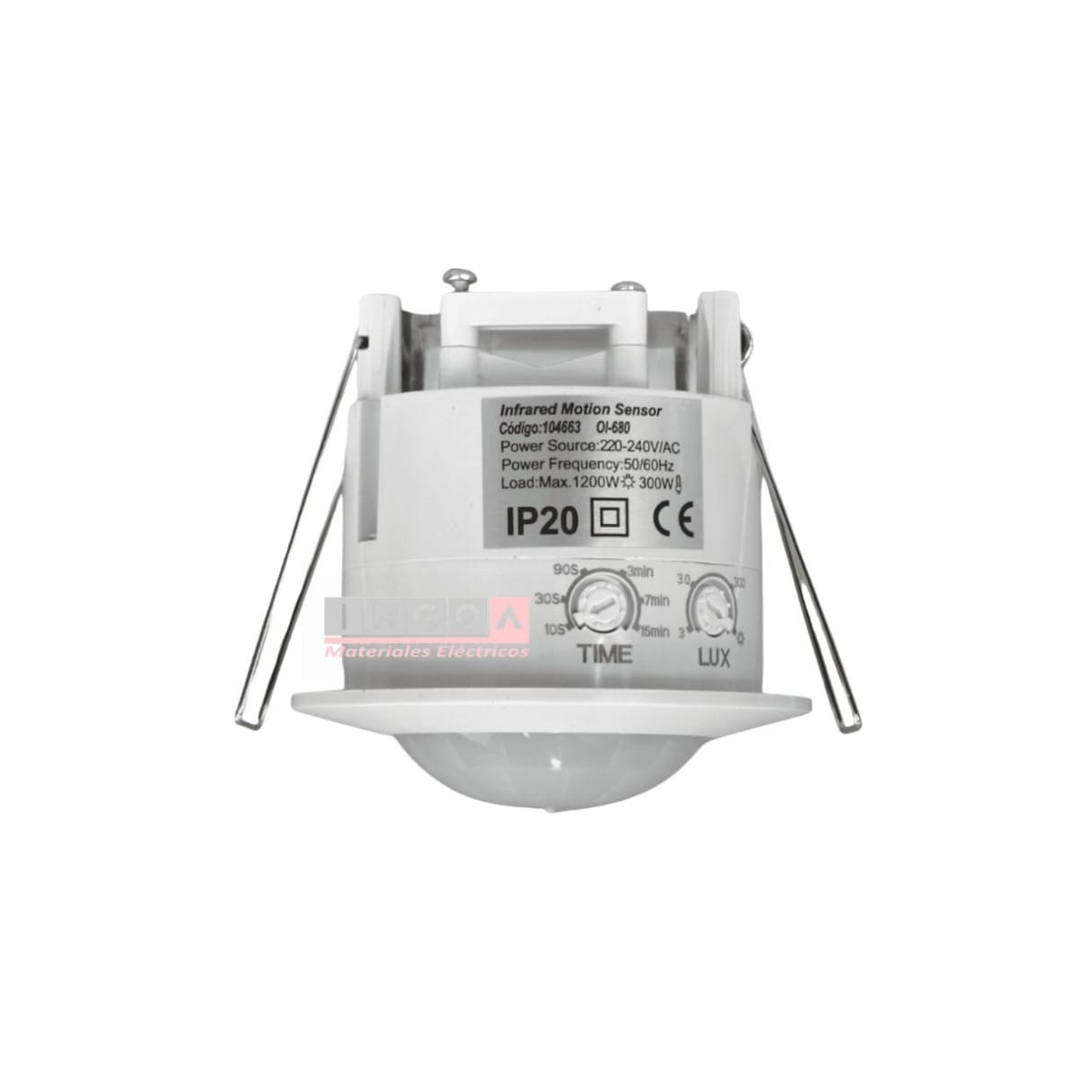 Sensor de Movimiento 360° Embutido Infrarrojo 10seg-15min IP20-CNC5