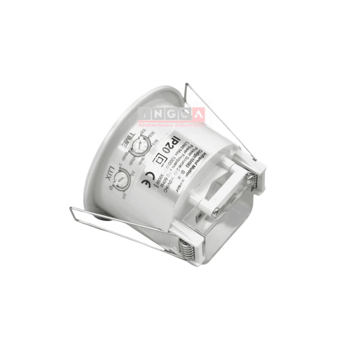 Sensor de Movimiento 360° Embutido Infrarrojo 10seg-15min IP20-CNC6