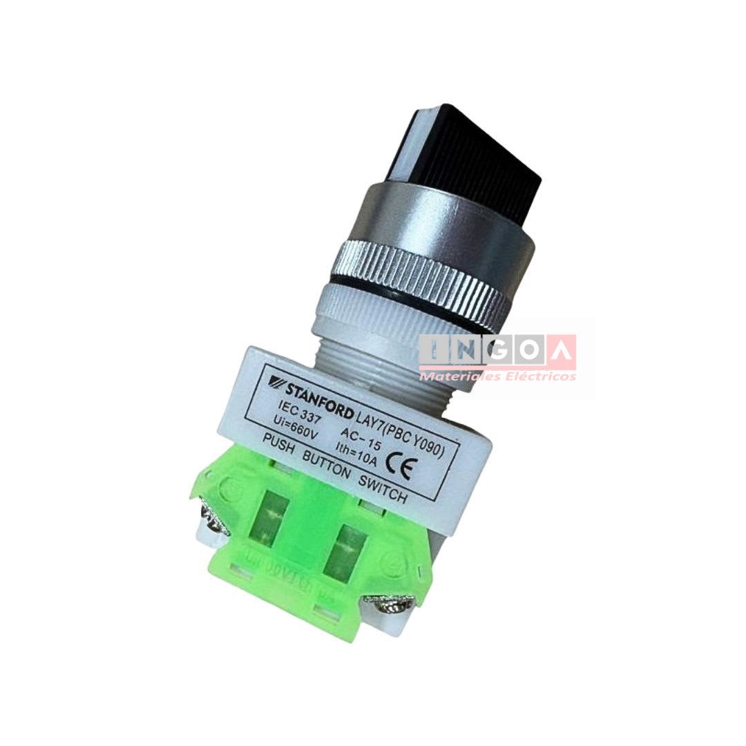 Selector 2 Posiciones 10A 1NO + 1NC 22MM - Stanford - Vista 3