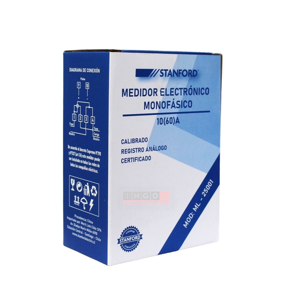 Medidor Remarcador Monofasico Electrónico 60A 220V ML-25001 Stanford - Vista 5