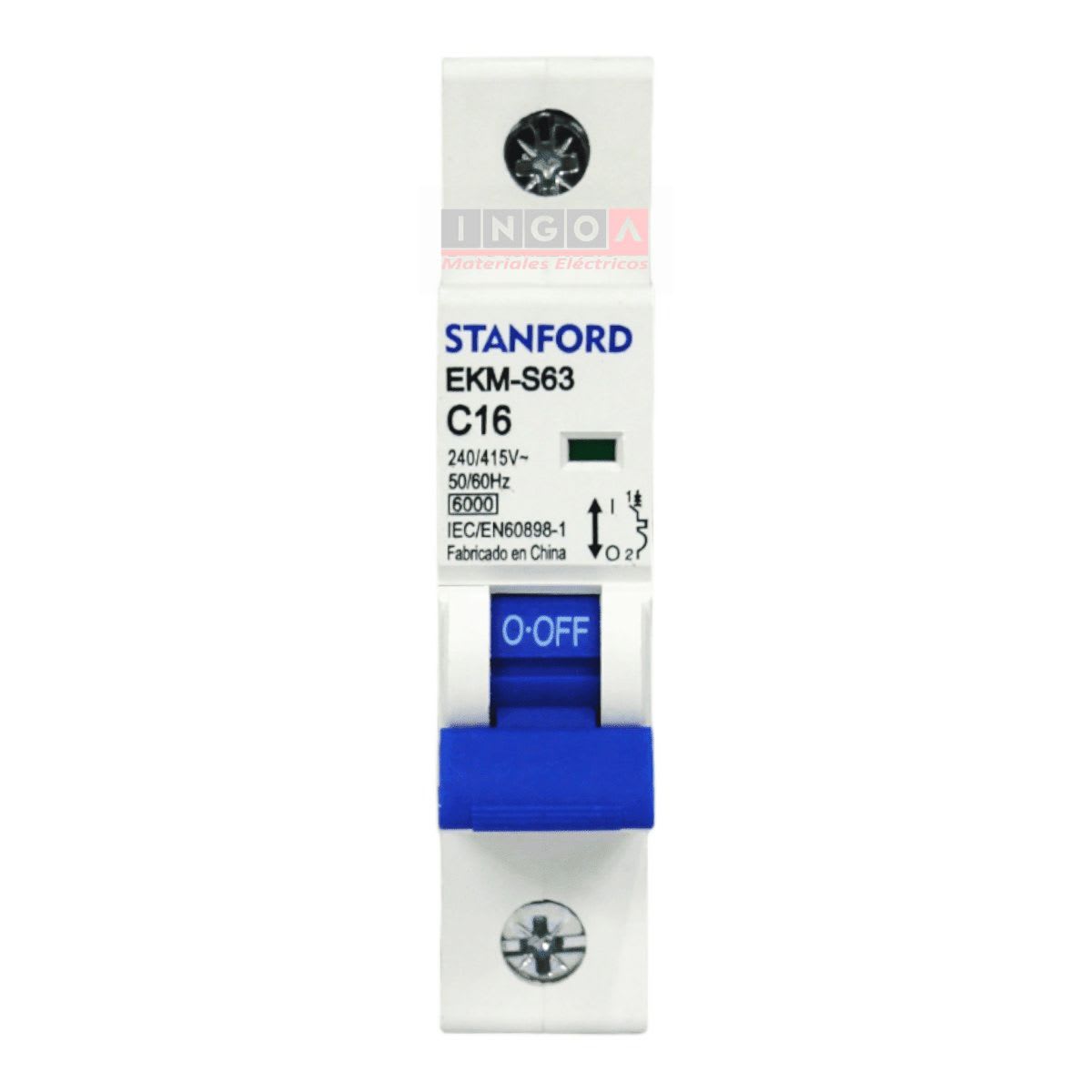 Int. Automatico Stanford 1x16A 6KA Curva C - Vista 2