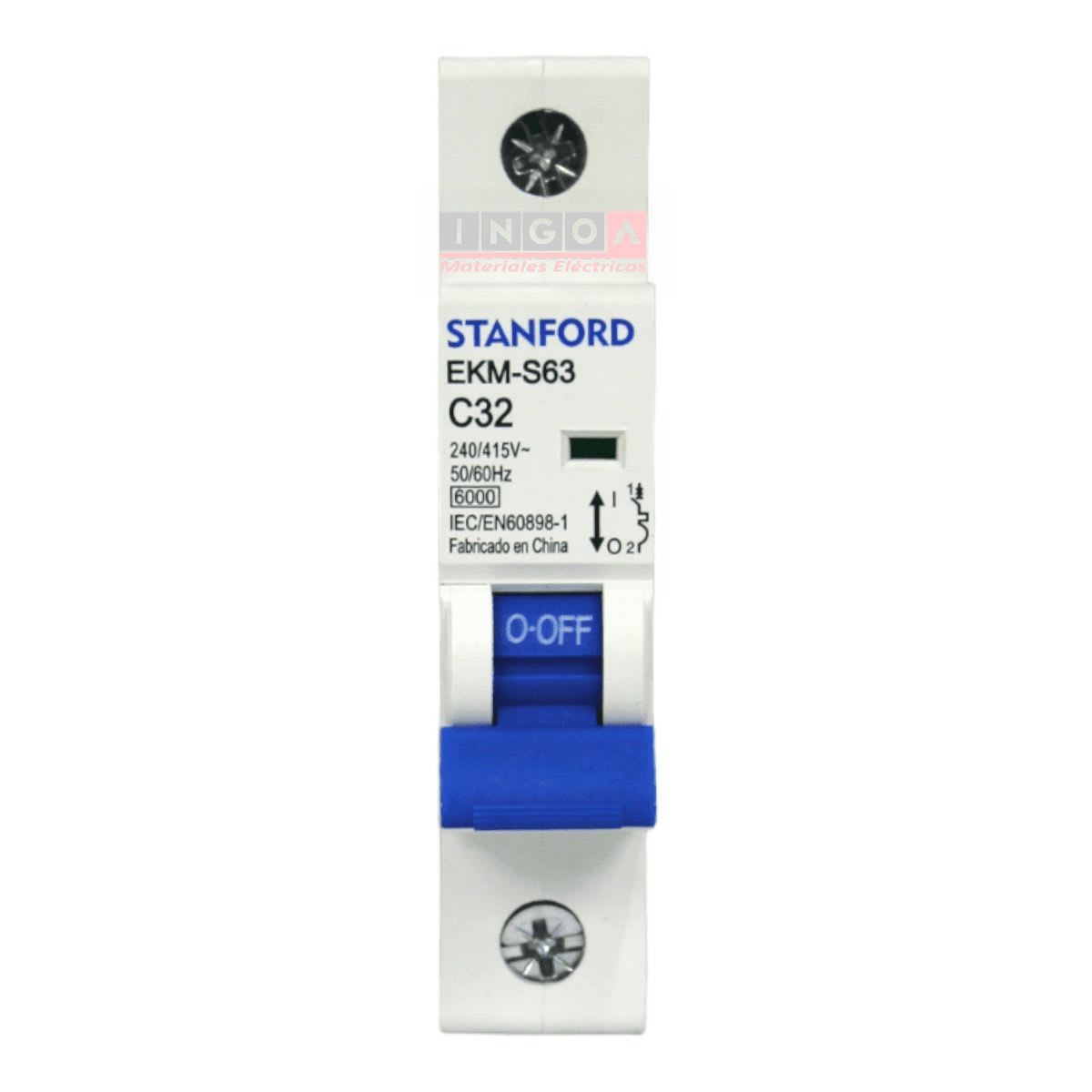 Int. Automatico Stanford 1x32A 6KA Curva C - Vista 2