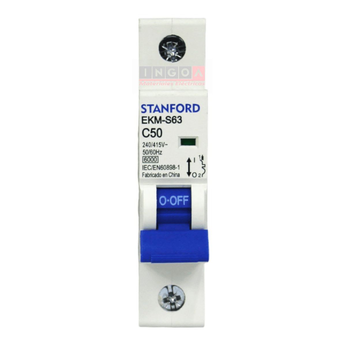 Int. Automatico Stanford 1x50A 6KA Curva C - Vista 2
