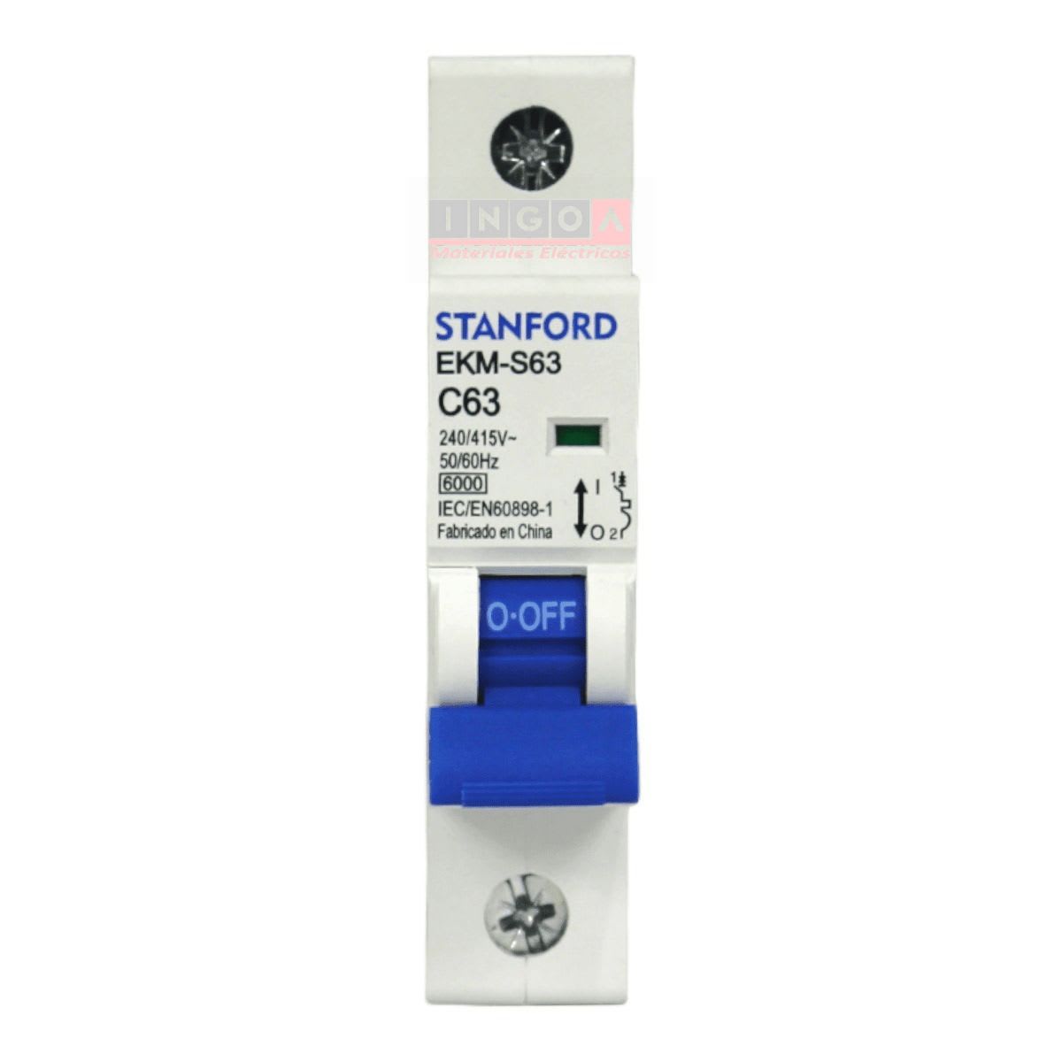 Int. Automatico Stanford 1x63A 6KA Curva C - Vista 2
