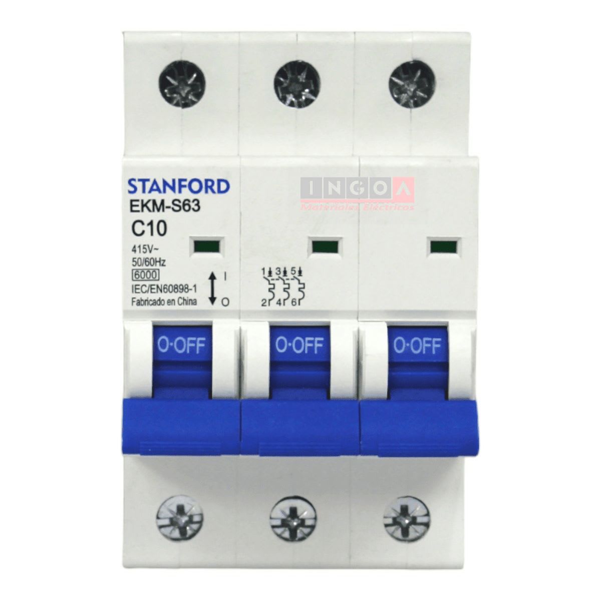 Int. Automatico Stanford 3x10A 6KA C - Vista 2