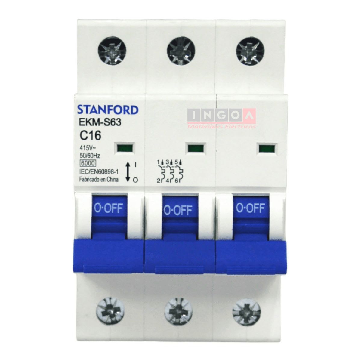 Int. Automatico Stanford 3x16A 6KA C - Vista 2