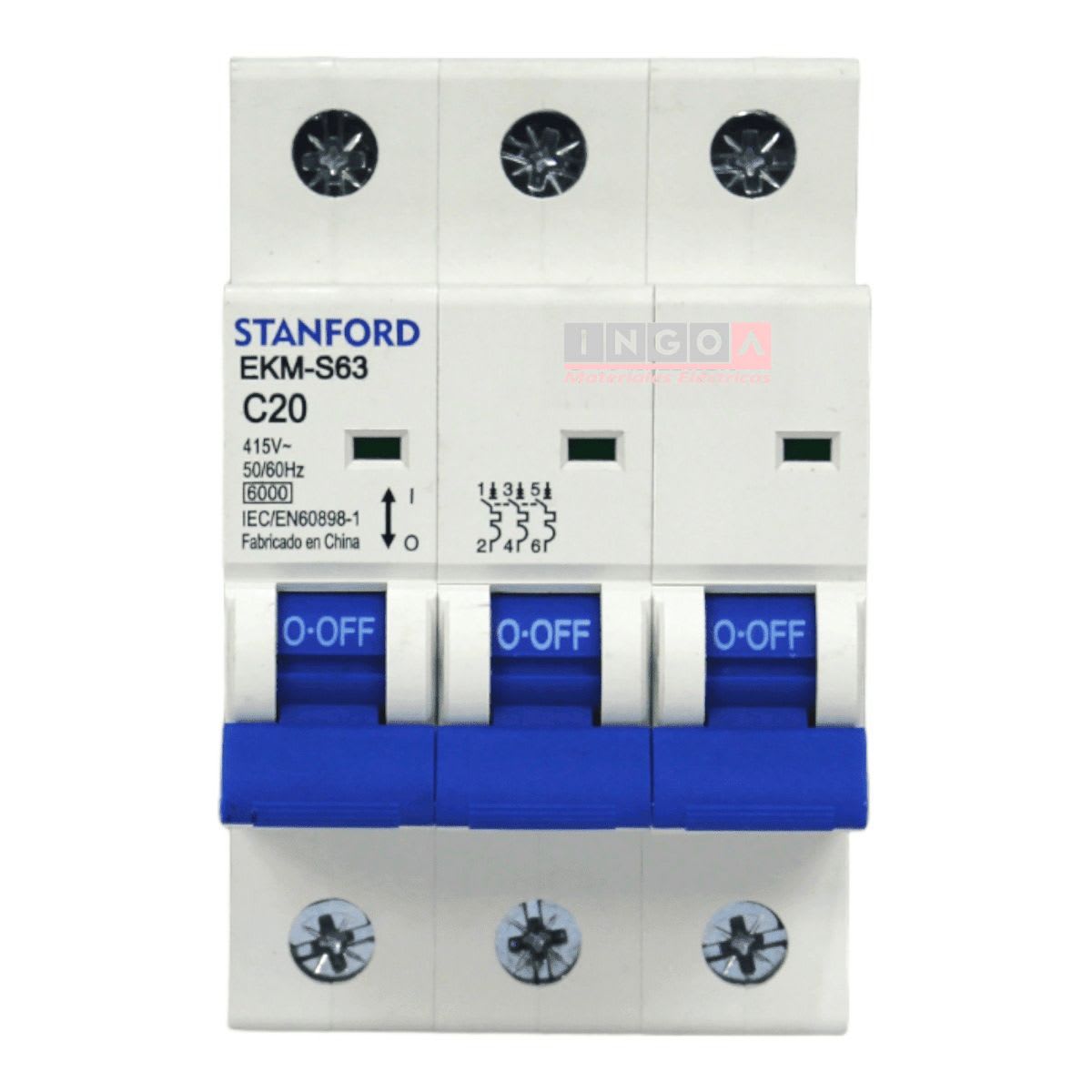 Int. Automatico Stanford 3x20A 6KA C - Vista 2