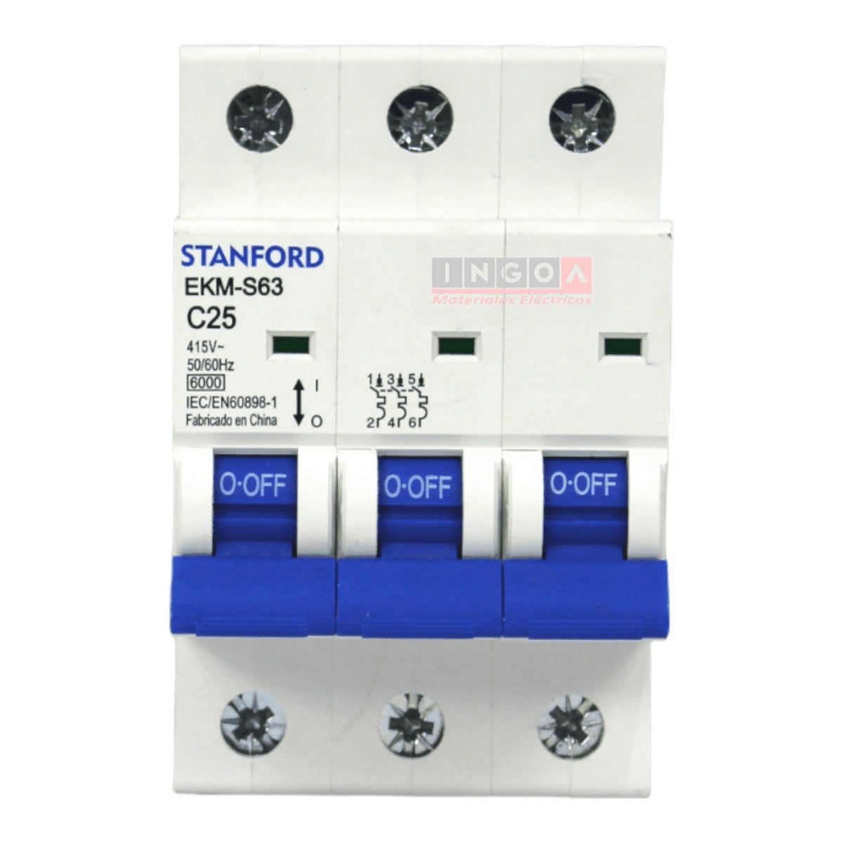 Int. Automatico Stanford 3x25A 6KA C - Vista 2
