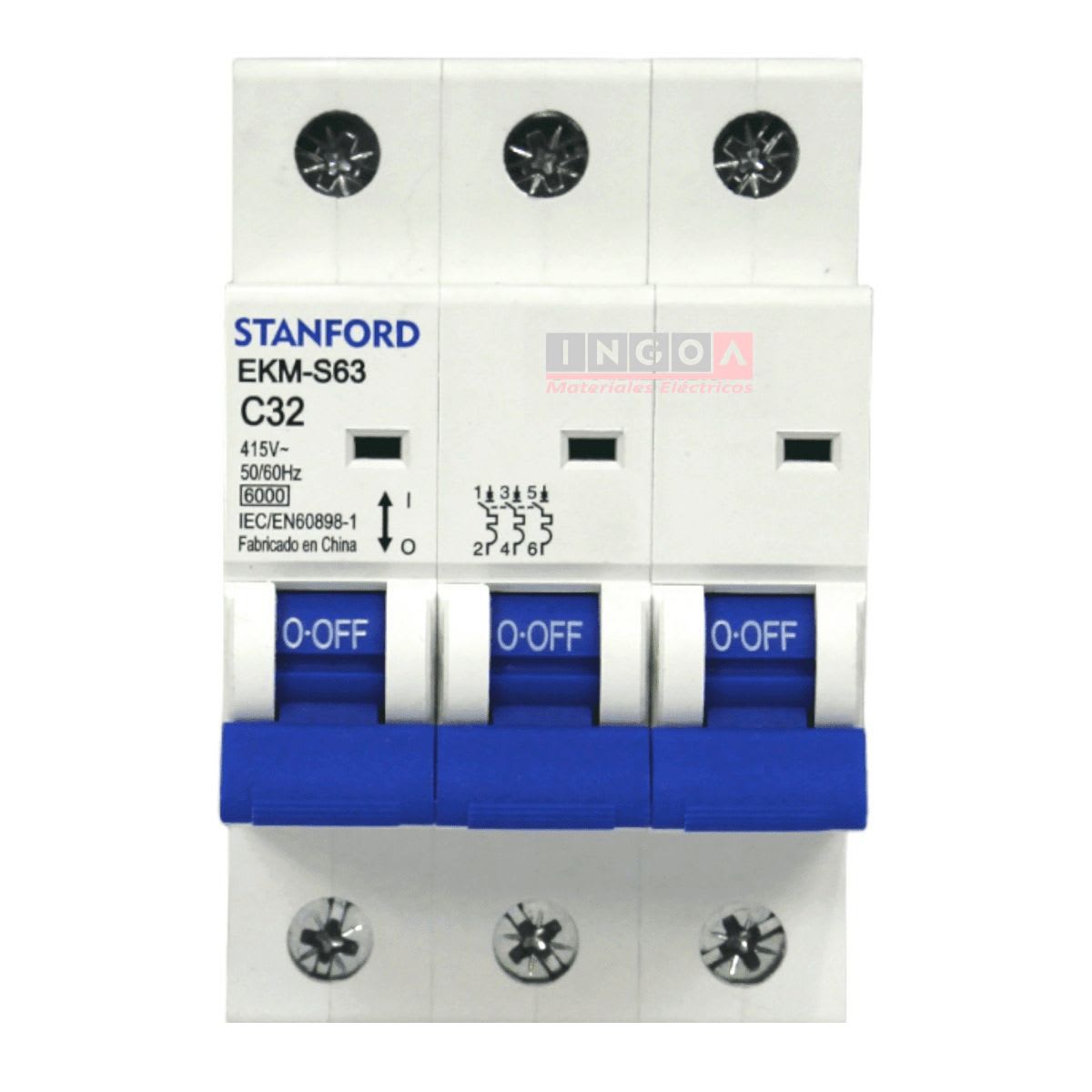 Int. Automatico Stanford 3x32A 6KA C - Vista 2