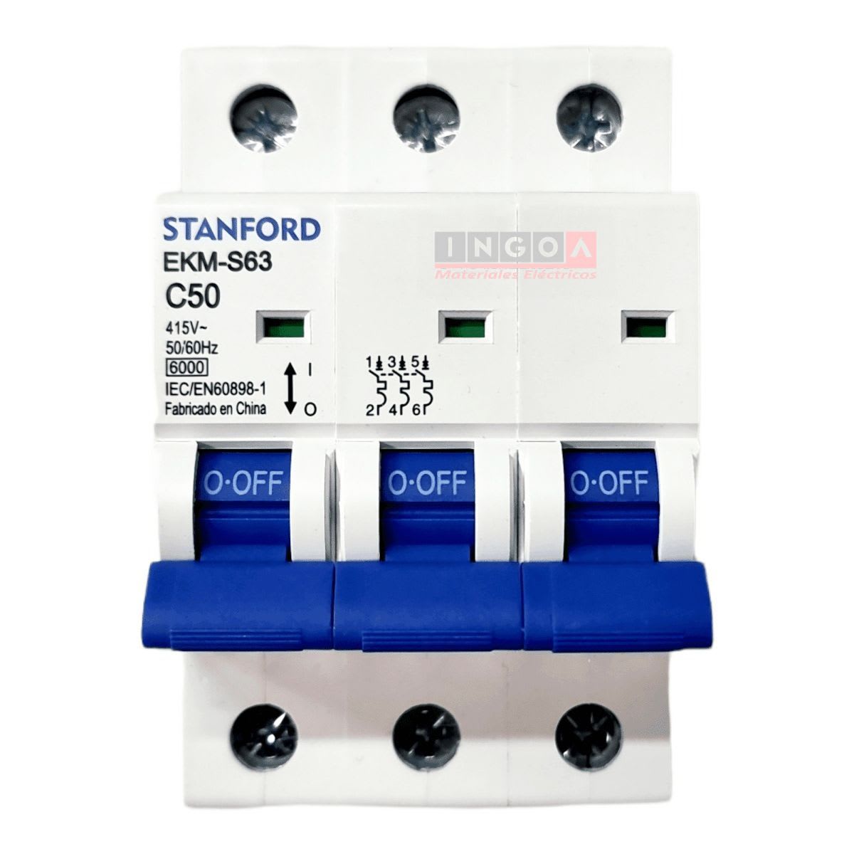 Int. Automatico Stanford 3x50A 6KA C - Vista 2