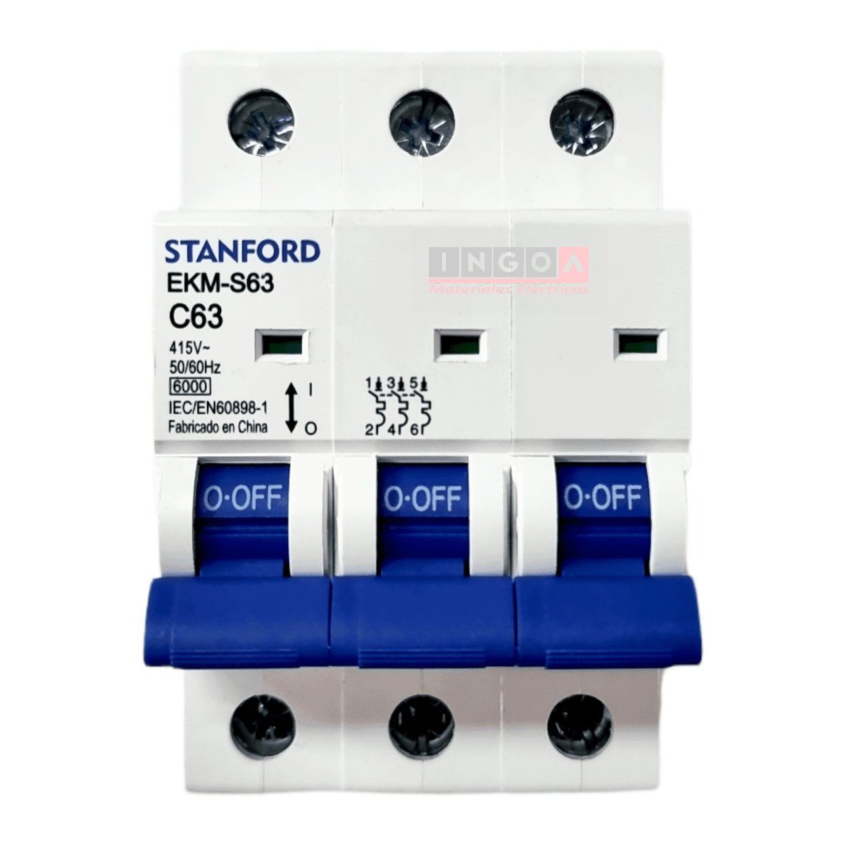 Int. Automatico Stanford 3x63A 6KA C - Vista 2