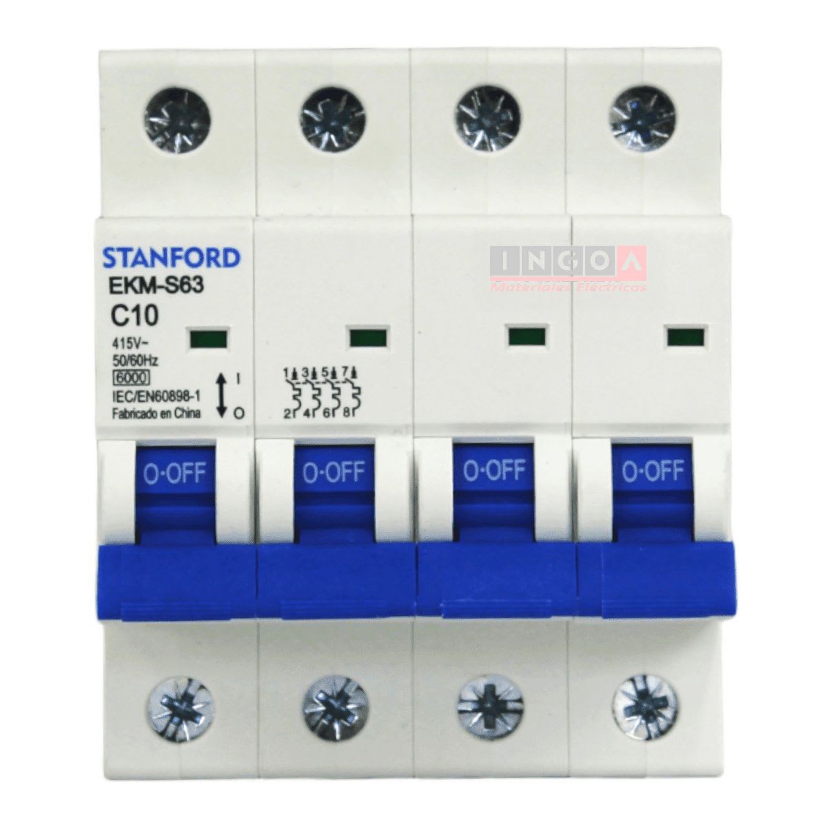 Int. Automatico Stanford 4x10A 6KA Curva C - Vista 2