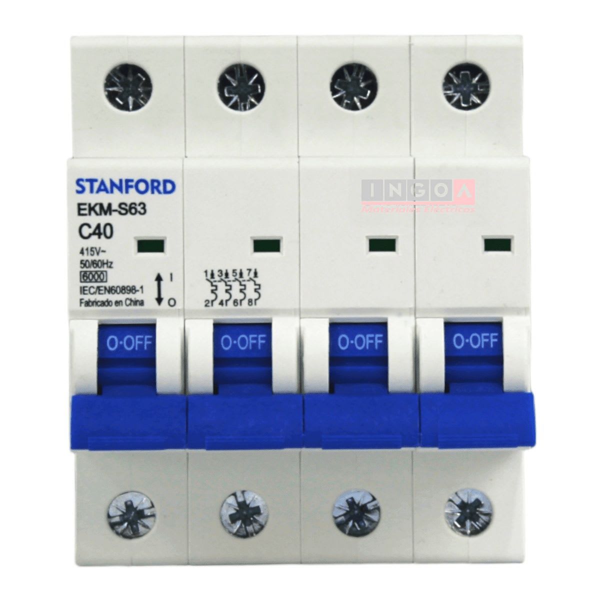 Int. Automatico Stanford 4x40A 6KA Curva C - Vista 2
