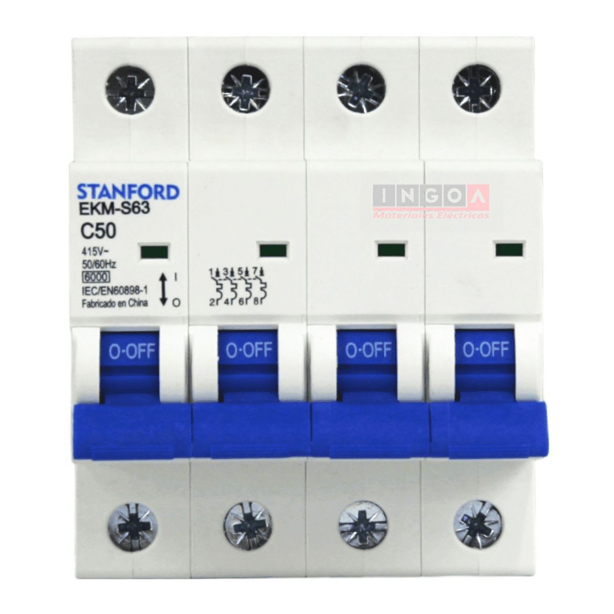 Int. Automatico Stanford 4x50A 6KA Curva C - Vista 2