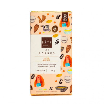 Les Barres Leche Nougat 34% de Cacao 100 gr