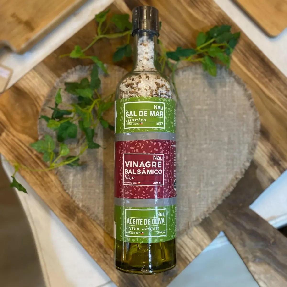Nau Botella Triple Aceite Oliva-Sal Cilantro-Balsámico Higo1