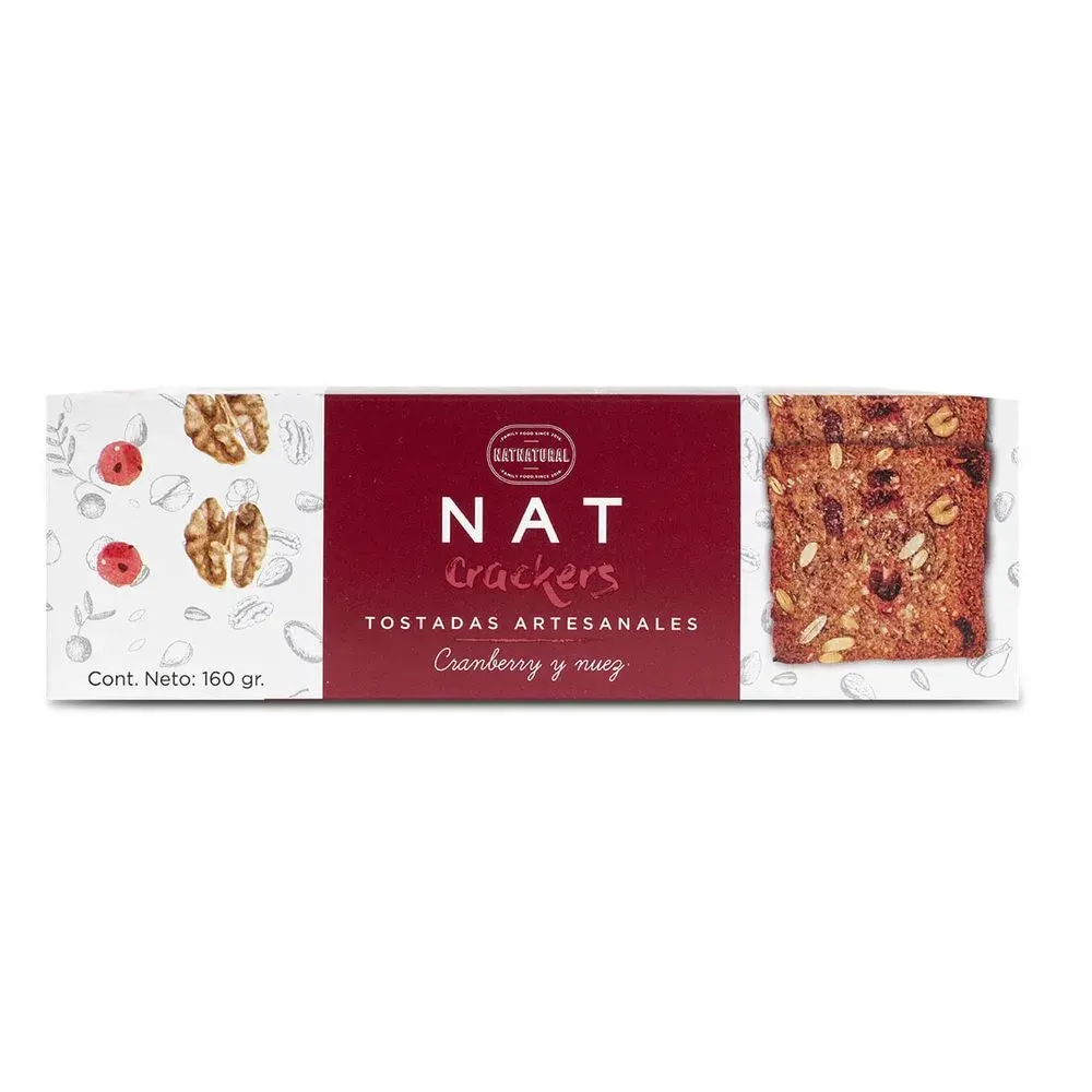 Nat Natural Crackers Cranberry y nuez 160 gr1