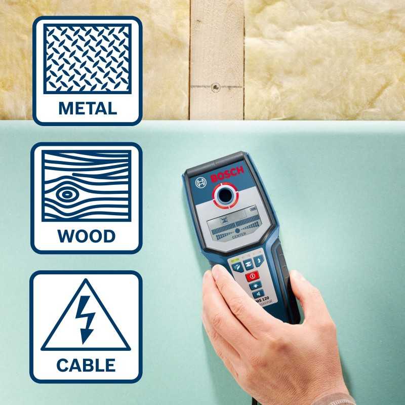 Detector de Metales digital 9v GMS 120-BOSCH2