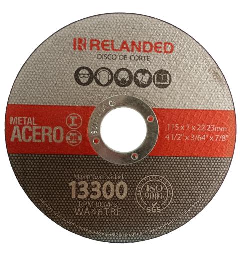 Disco Abrasivo Corte INOX 115X1.0 (Recto) Relanded1