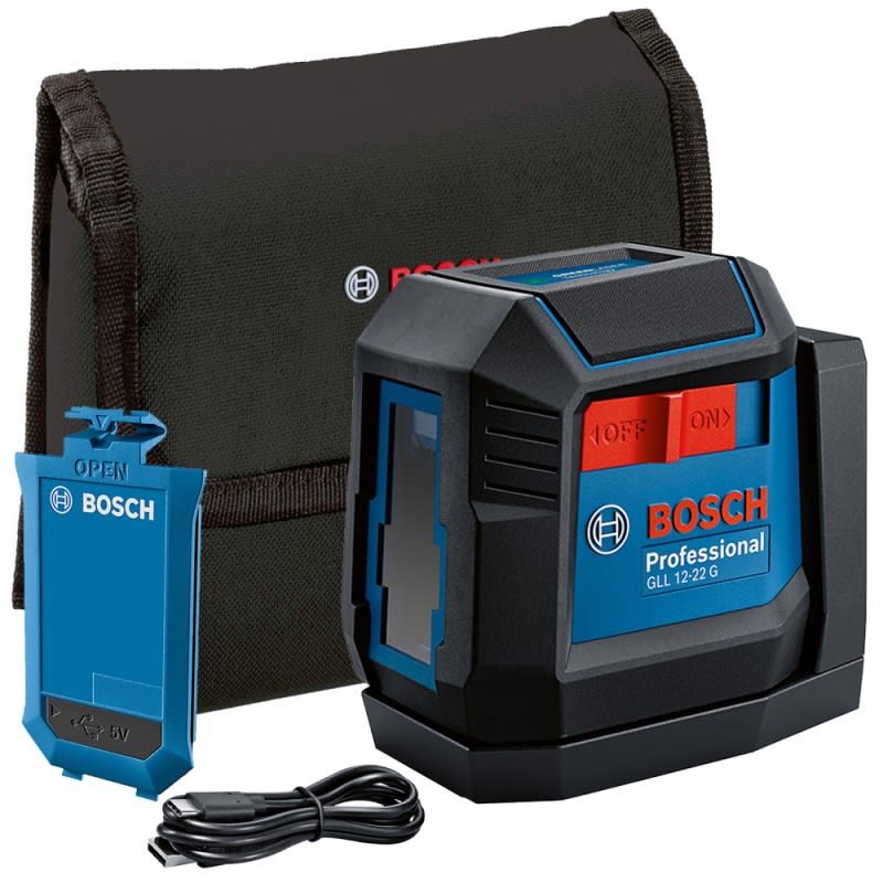 Nivel Láser 3.7V 2 Líneas Verde Recargable USB 12m Bosch GLL 12-22 G-BOSCH5