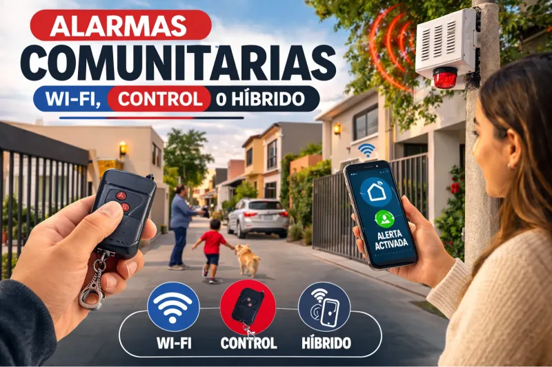 Alarma comunitaria instalada en un barrio