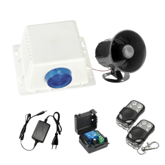 Kit Sirena 20W Con Gabinete Plástico Baliza Azul