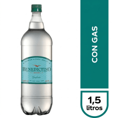 AGUA MINERAL BENEDICTINO CON GAS 1,5 LTR