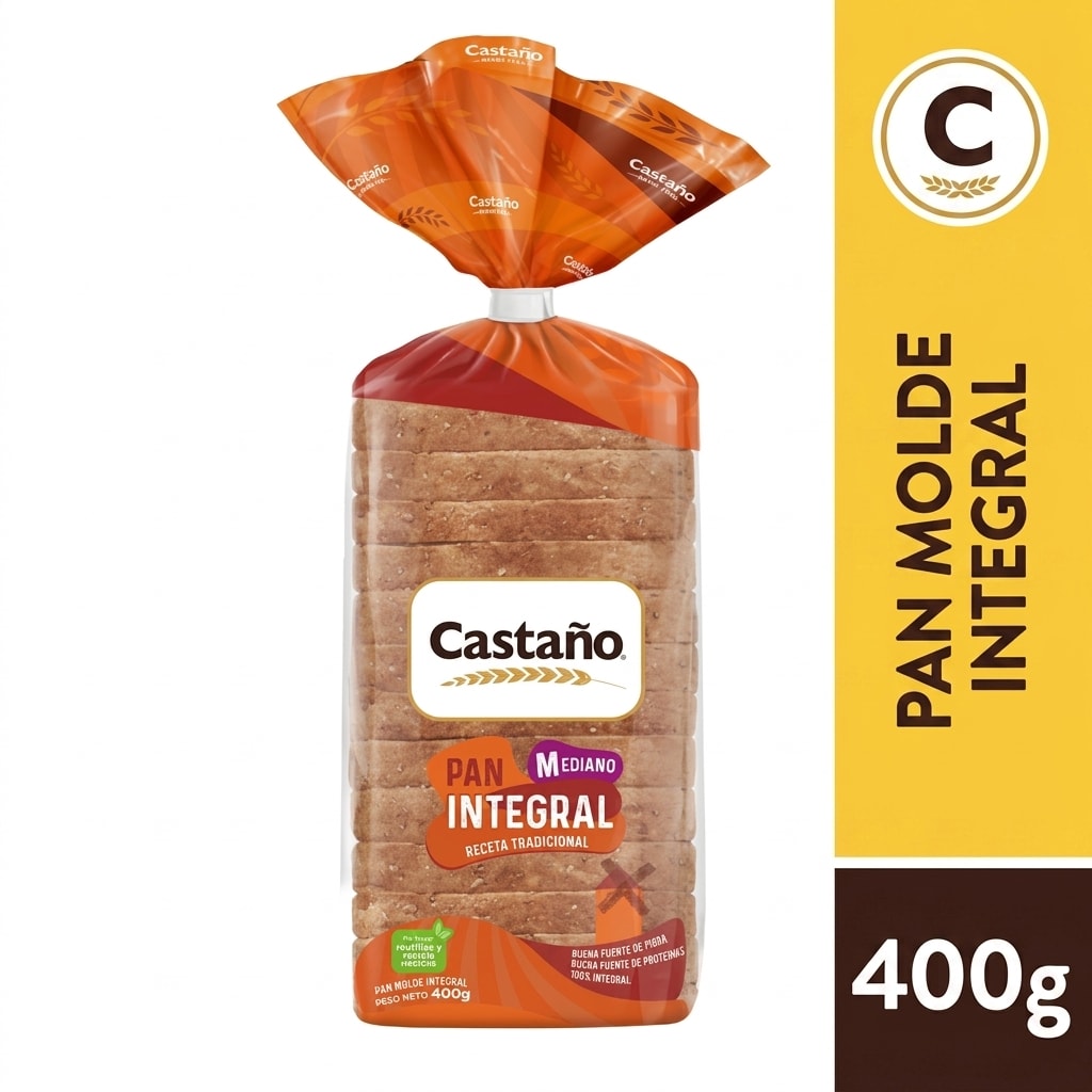 PAN DE MOLDE INTEGRAL CASTAÑO 400GR1