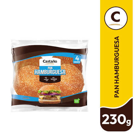 PAN HAMBURGUESA CASTAÑO 4 UND1