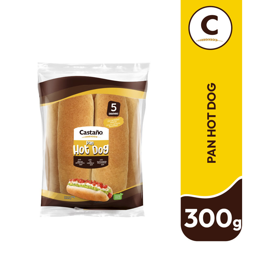 PAN HOT DOG CASTAÑO X 5 UES1