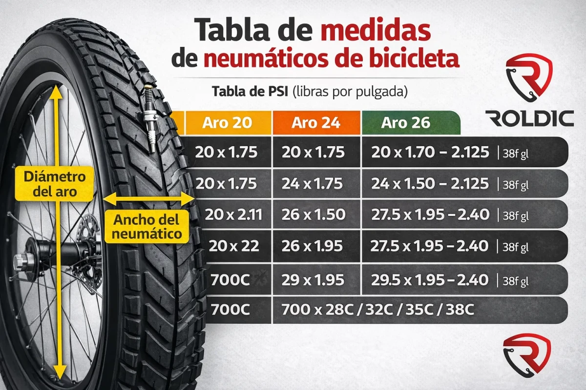 “Guía de compatibilidad de neumáticos de bicicleta”  