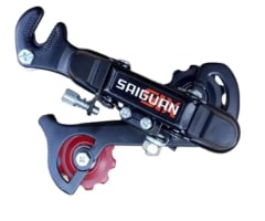 Cambio Trasero MTB 6 Velocidades con Pata Saiguan Negro/Rojo