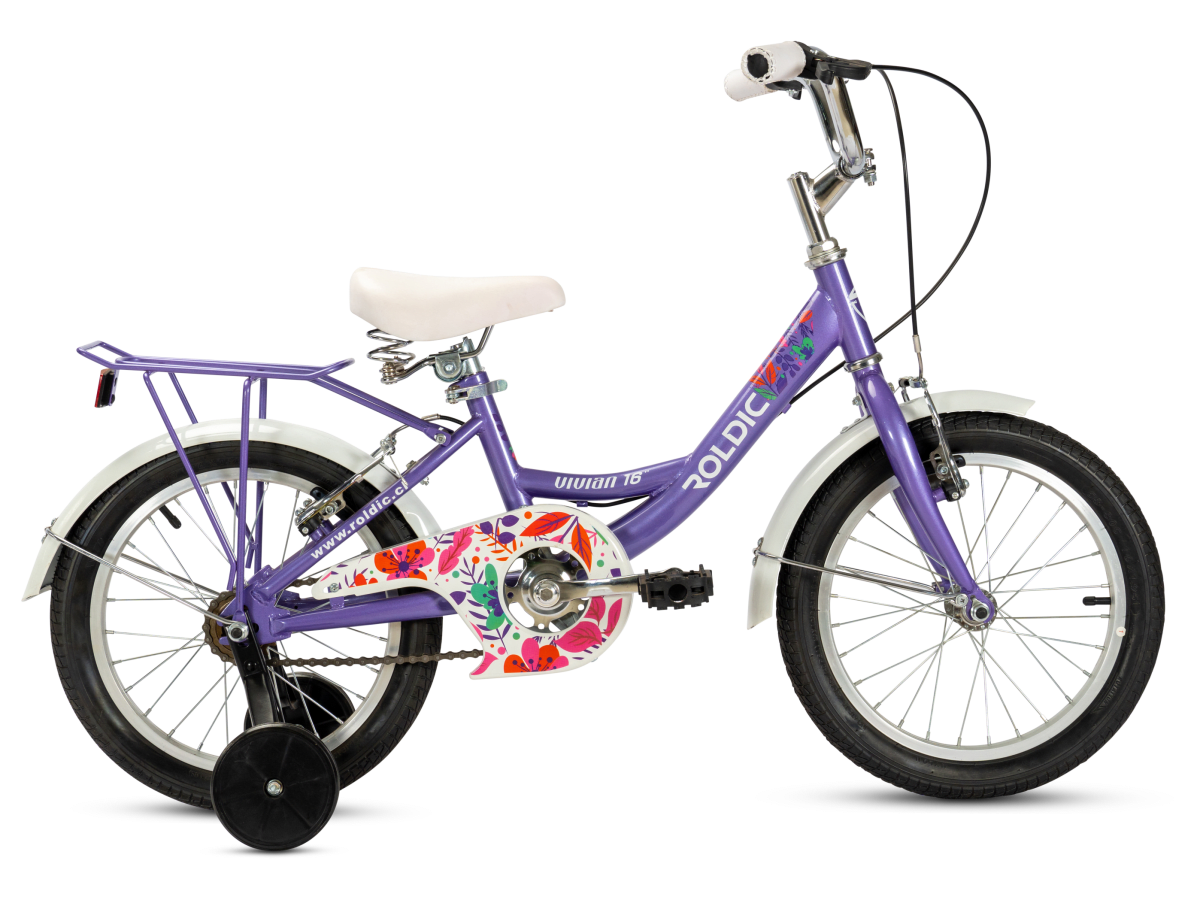Bicicleta Aro 16 Niña Vivian Roldic | Rosada y Morada2