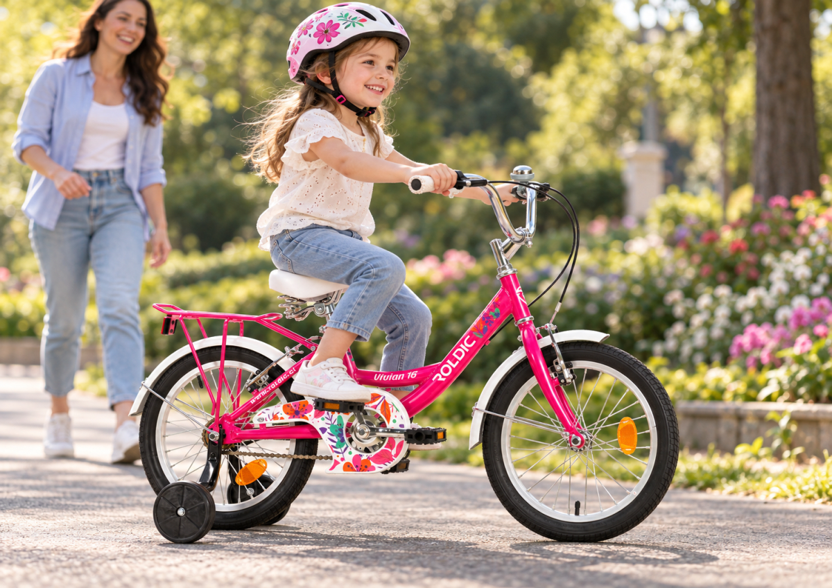 Bicicleta Aro 16 Niña Vivian Roldic | Rosada y Morada3