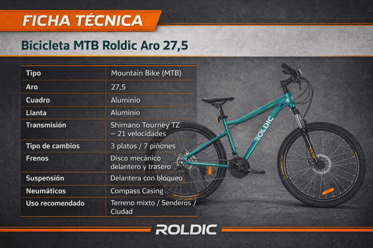 Bicicleta  Mountain Bike Aro 27,5 - TURQUESA6