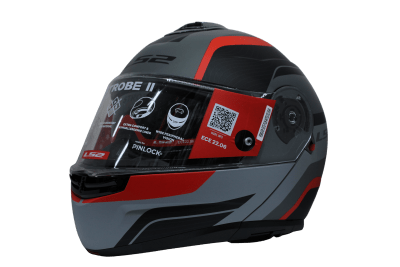 LS2 FF908 STROBE II MONZA MATT BLACK GREY RED1