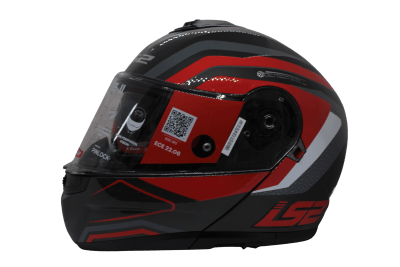LS2 FF908 STROBE II PHANTOM GLOSS TITANIUM GREY RED2