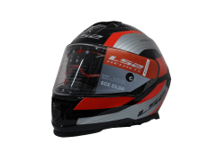 LS2 FF800 STORM II ROCKER SILVER RED