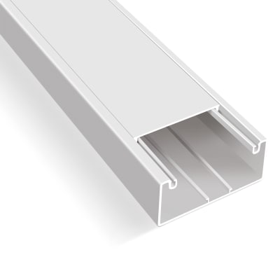 BANDEJA PLASTICA BLANCA CON TAPA  100X50MM 2MTS LINES ECO