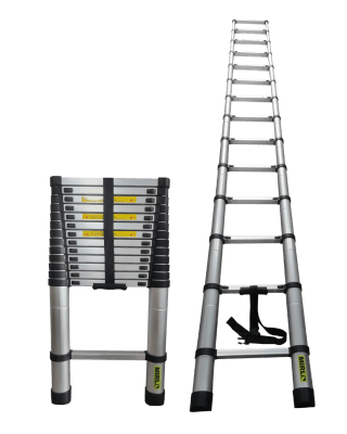 ESCALERA TELESCOPICA PLEGABLE ALUMINIO 150KG 4,1M 14 PELDAÑOS