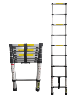 ESCALERA TELESCOPICA PLEGABLE ALUMINIO 150KG 2,6M 9 PELDAÑOS