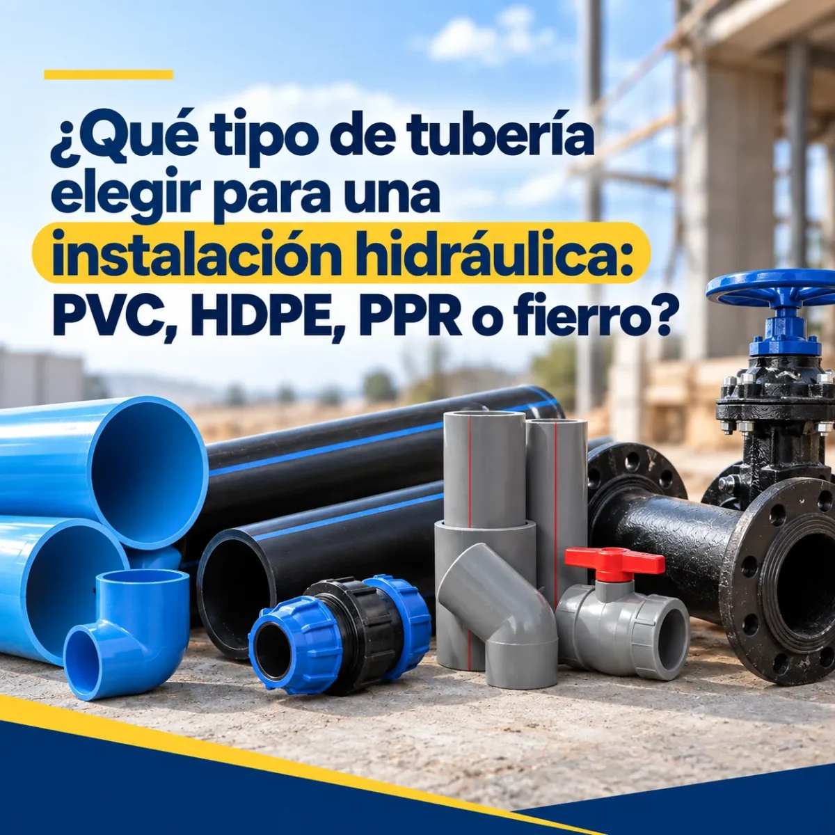 ¿Qué tipo de tubería elegir para una instalación hidráulica: PVC, HDPE, PPR o fierro?