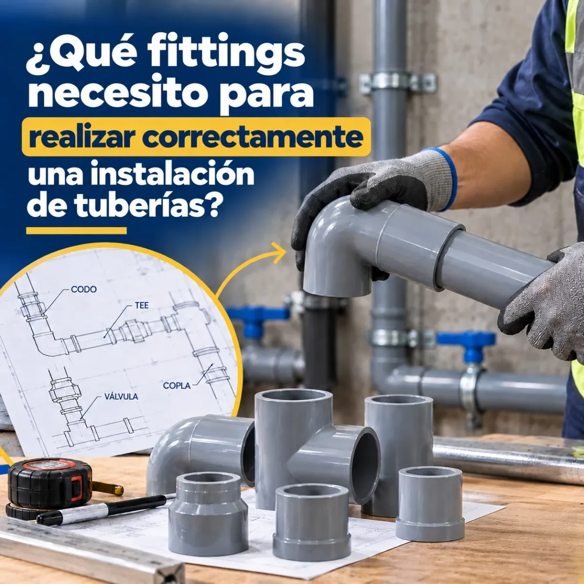 ¿Qué fittings necesito para realizar correctamente una instalación de tuberías?