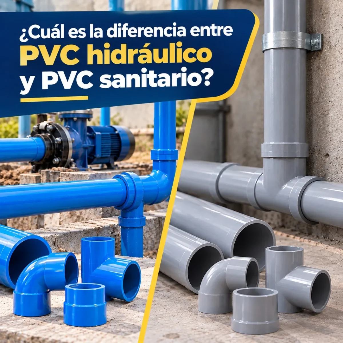 ¿Cuál es la diferencia entre PVC hidráulico y PVC sanitario?