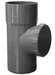 TEE PVC SANITARIO REGISTRO GRIS